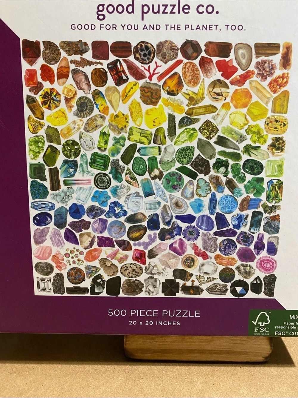 good puzzle co. Rainbow Crystals & Gems. 500-Piece Puzzle Multicolor